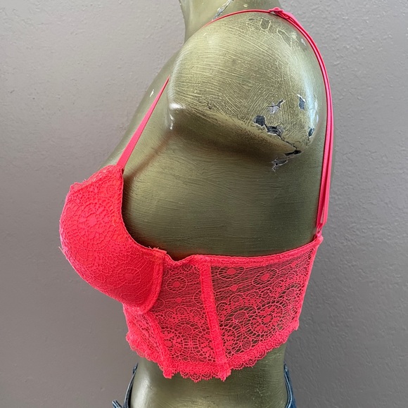NWOT Neon DAYGLO Orange Fluoro Longline BRA Size 34B - Picture 5 of 14